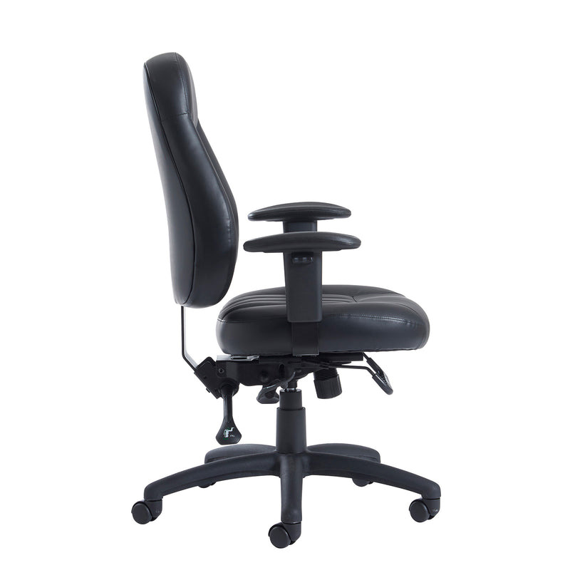 Zeus medium back 24hr task chair - black faux leather