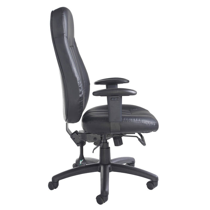 Zeus high back 24hr task chair - black faux leather