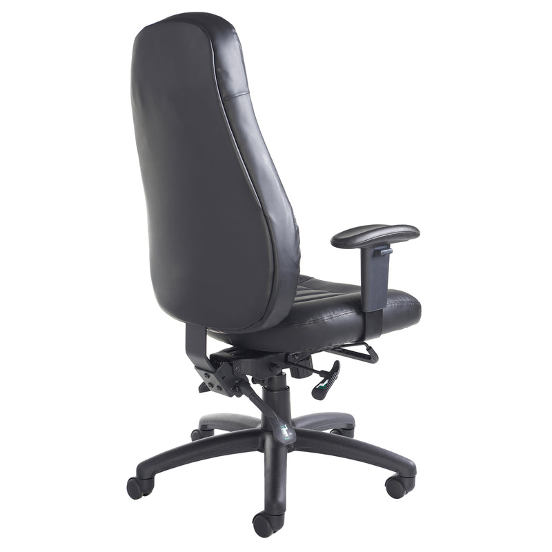 Zeus high back 24hr task chair - black faux leather