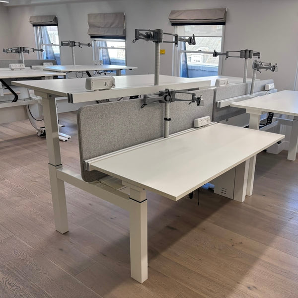 Used Height Adjustable Electric Bench Desk Complete Setup