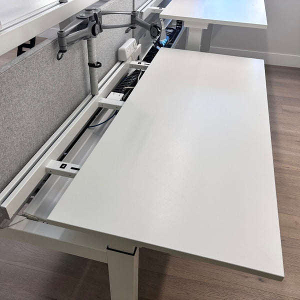 Used Height Adjustable Electric Bench Desk Complete Setup