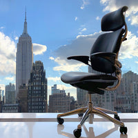 used Humanscale Freedom chair on the background of city skyline