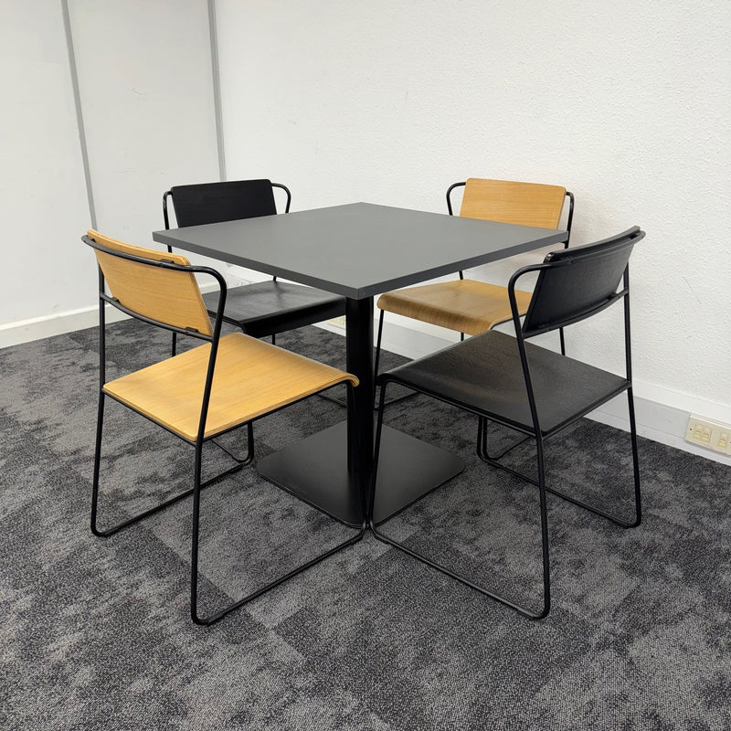 Used Canteen / Breakout Set with 4 Wooden Chairs