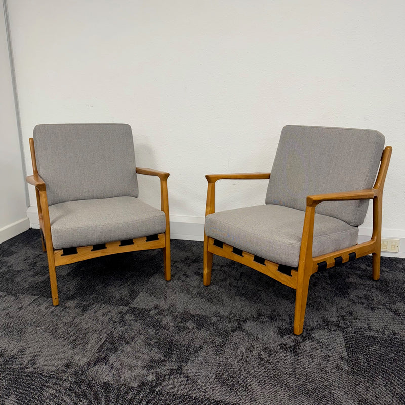 Used Office Reception Armchairs Set