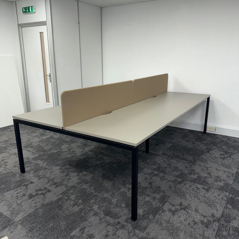 Used Nova Bench Desks with Screens 1400x800 - Banks of 2,4,6,8