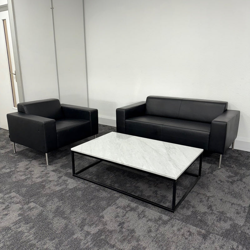 Used Reception Set with 2 Sofas and Marble Coffee Table