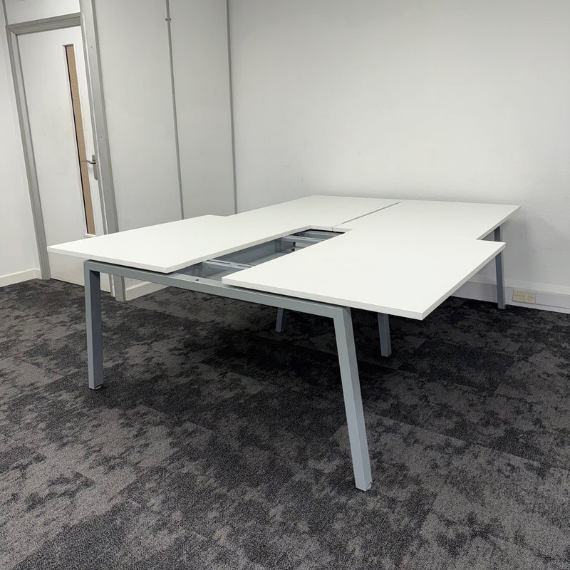 Used White Sliding Top Bench Desk 1200mm - Special Deal