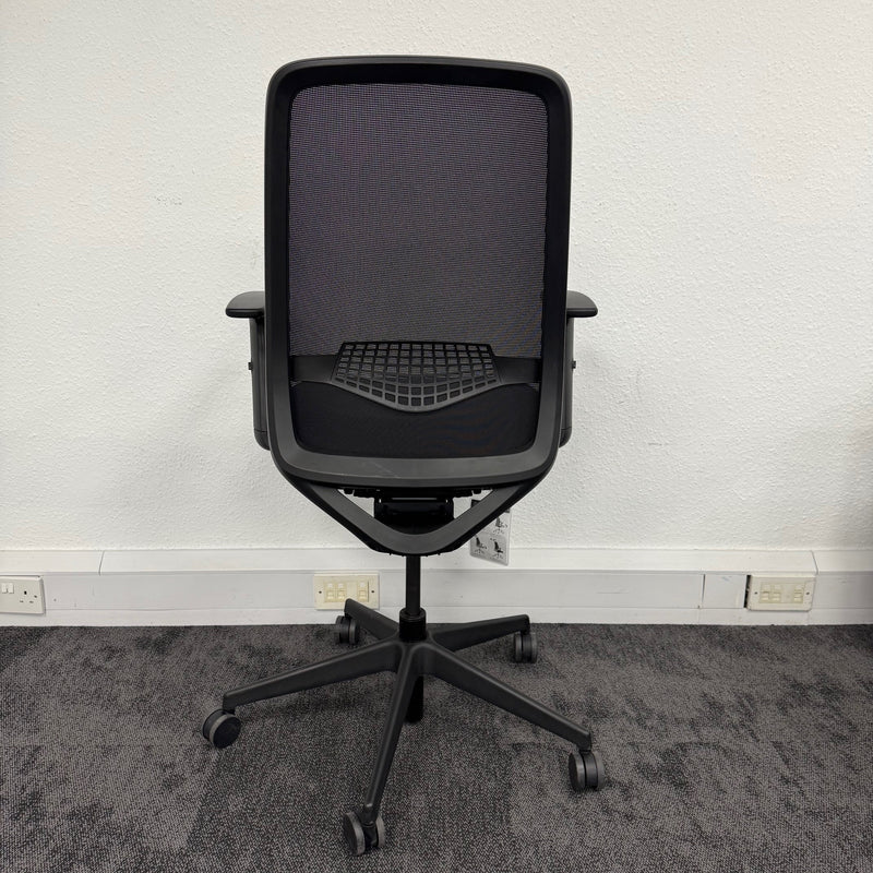 Reupholstered Pledge Eclipse Task Chair with Adjustable Lumbar Support