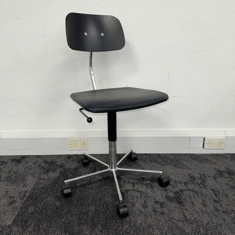 Used Engelbrechts Kevi 2533 Swivel Chair with Leather Seat