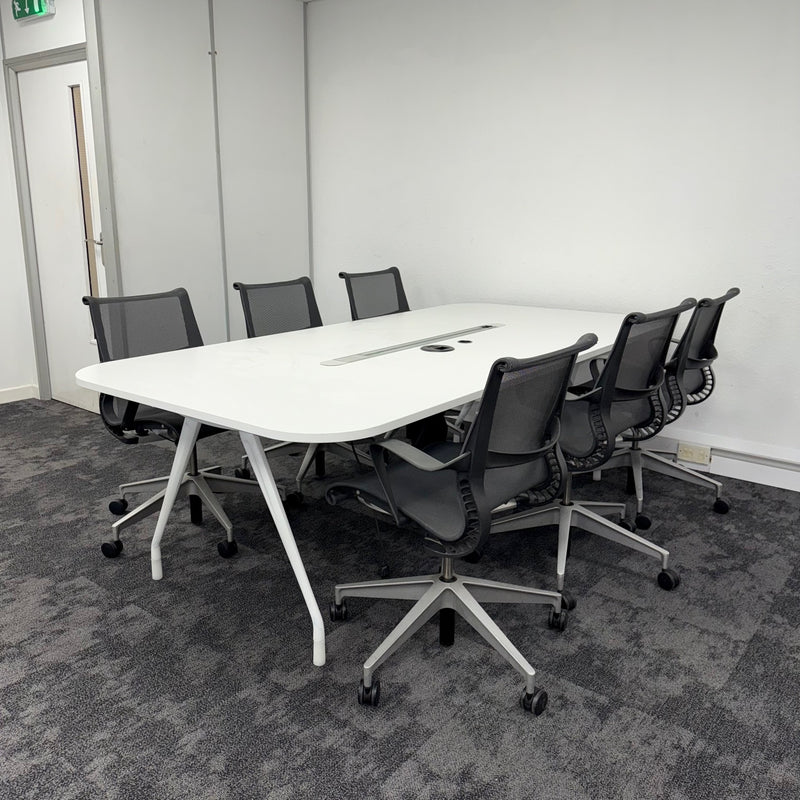 Used Herman Miller Meeting Table with 6 x Herman Miller Setu Chairs