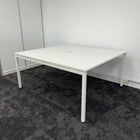 Used White Meeting Table with Central Porthole