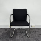 Used Rim Branded Black Fabric Meeting Chairs