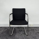 Used Rim Branded Black Fabric Meeting Chairs