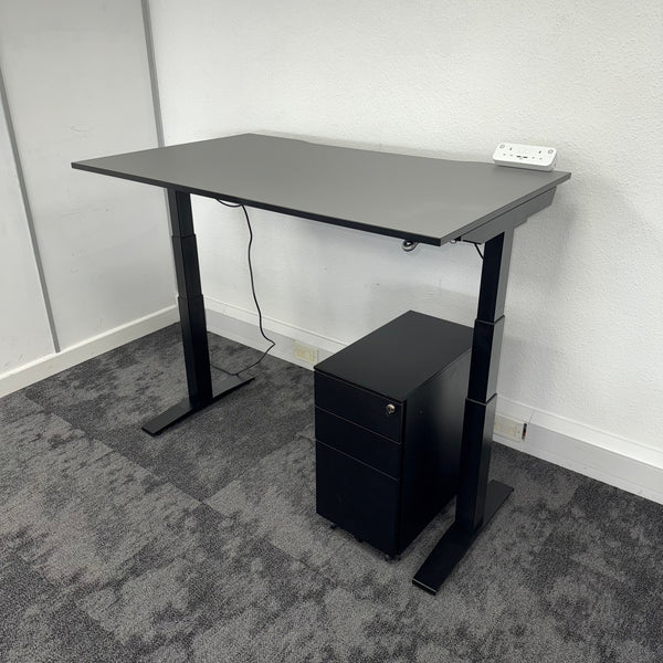 Used Mobili Dual Motor Height Adjustable Desk with Pedestal and Power