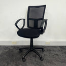 Used Black Mesh Task Chair with Fixed Arms