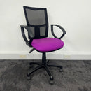 Used Purple Mesh Task Chair with Fixed Arms