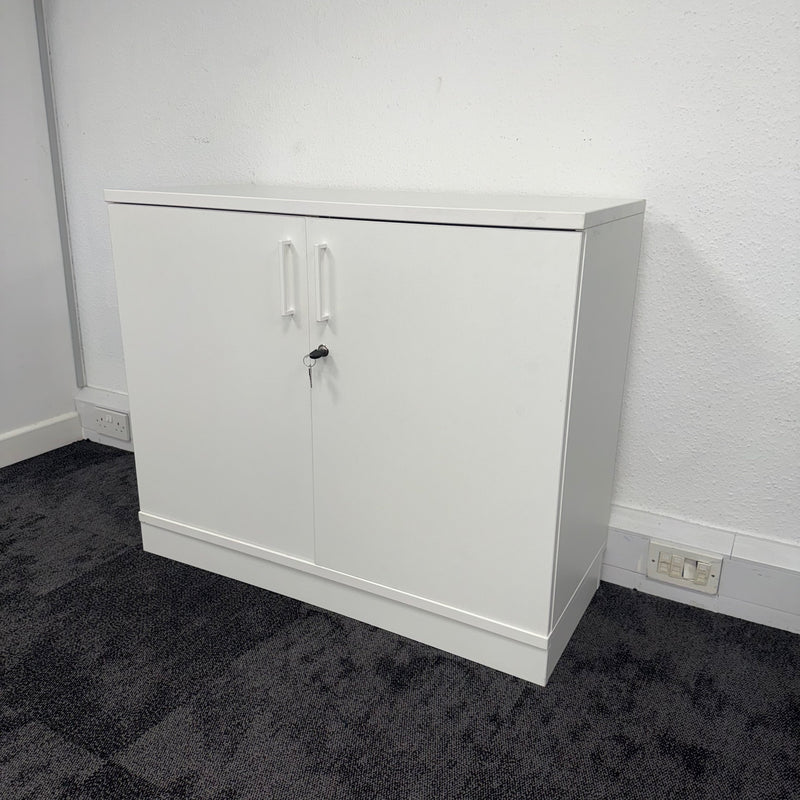 Used White Storage Cupboard with Key