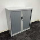 Used Steel Tambour Storage Unit with White Top