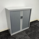 Used Steel Tambour Storage Unit with White Top