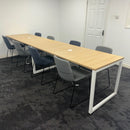 Used Breakout/Meeting Table with 8 Chairs and Central Power