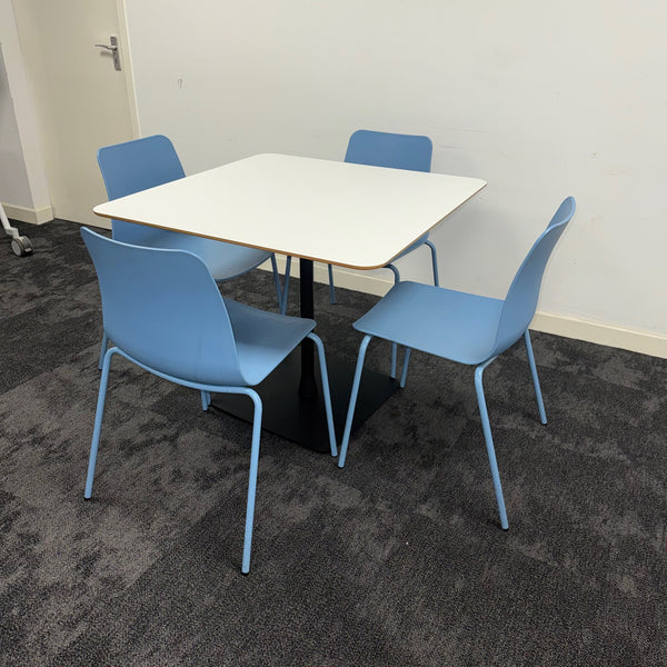 Used Canteen/Breakout Set with 4 Blue Chairs