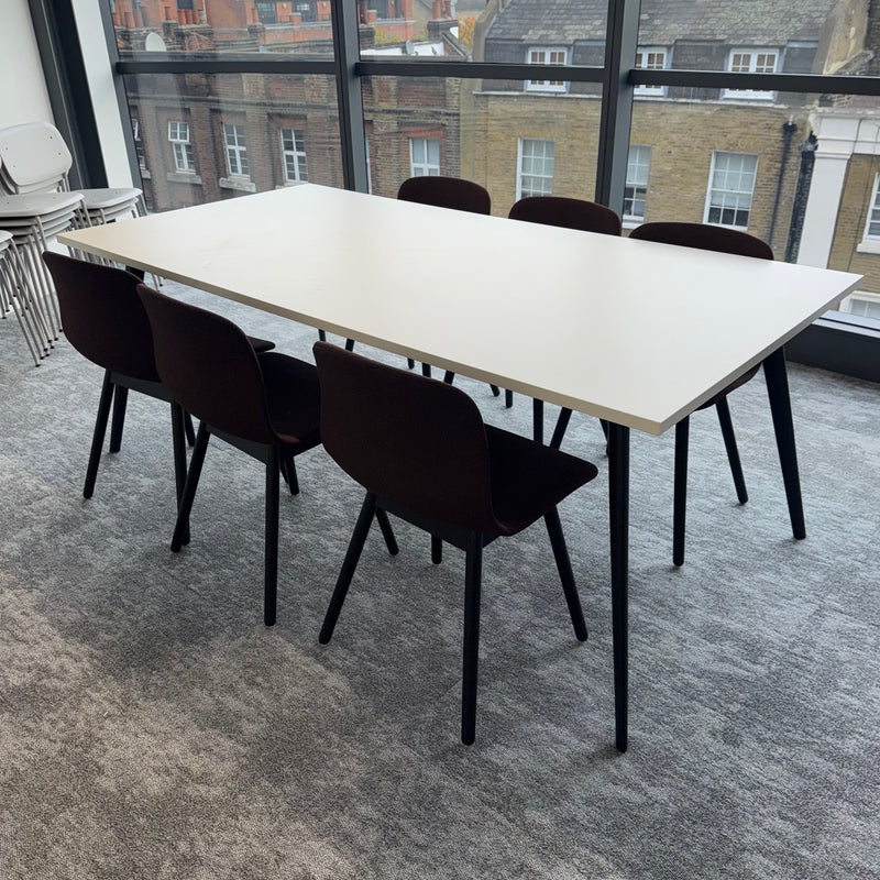 Used HAY Branded Meeting Table Set with 6 Chairs