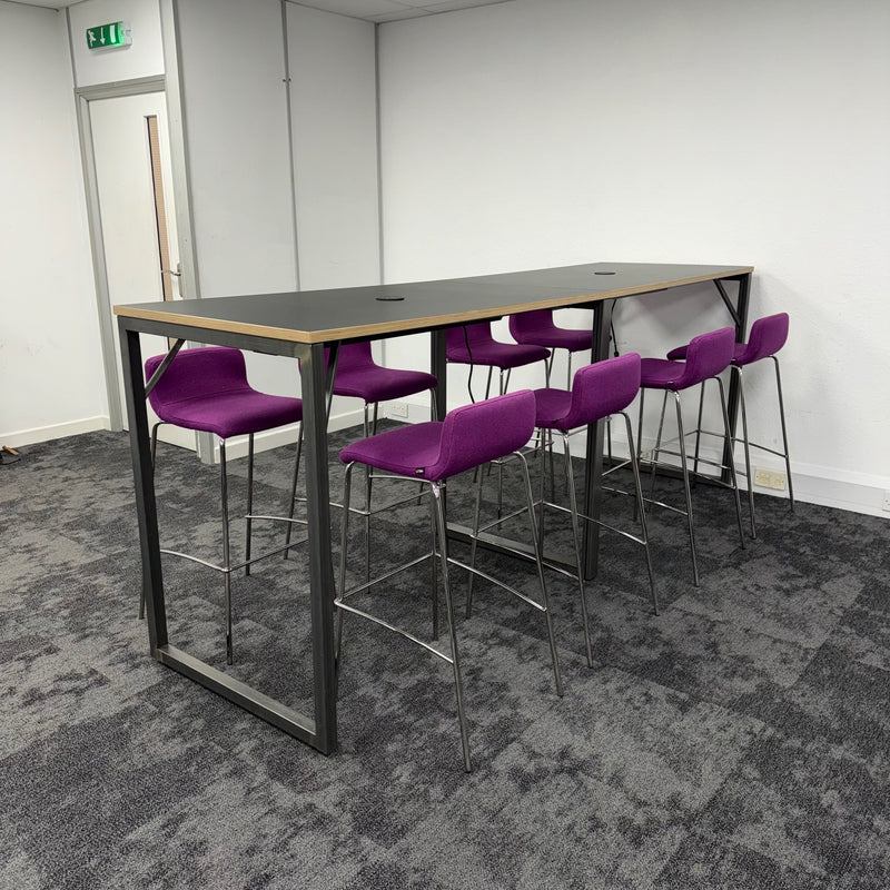 Used Elite Branded High Table and Stool Set with Power