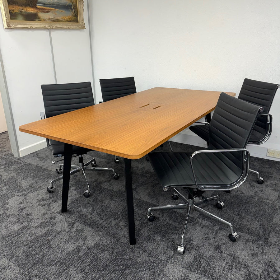 Used Executive Walnut Meeting Table with 4 Eames Style Chairs