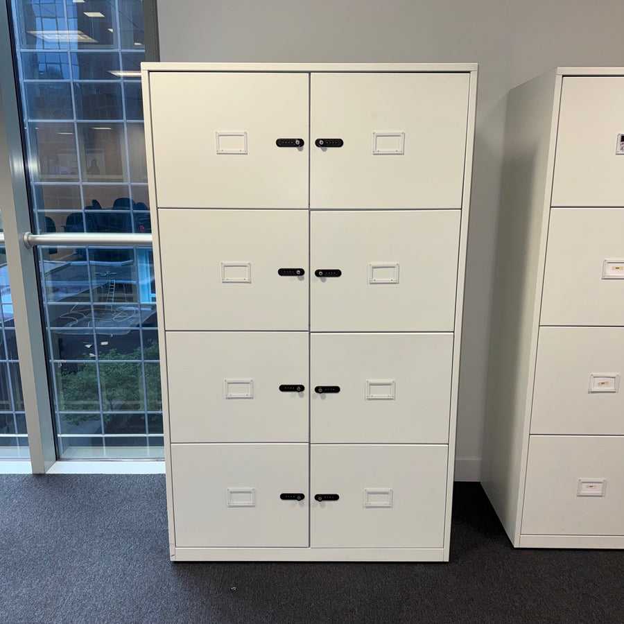 Used Steel 8 Door Locker with Combination Lock and Removable Shelf