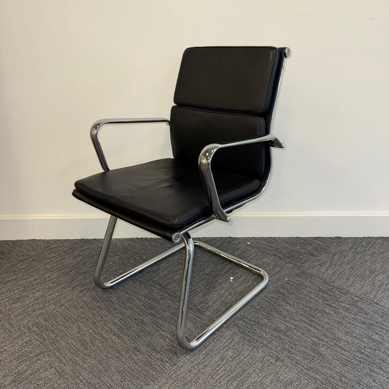 Used Leather Cantilever Meeting Chair