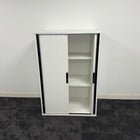 Used White Tambour with 2 Shelves