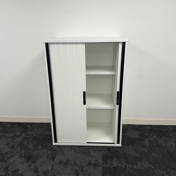 Used White Tambour with 2 Shelves