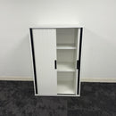 Used White Tambour with 2 Shelves