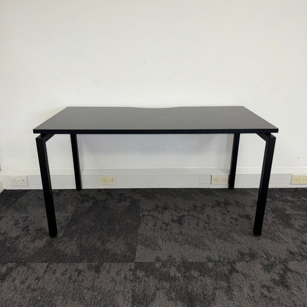 New Black Single Bench Desk - 1400x700