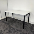 New White Single Bench Desk - 1400x700