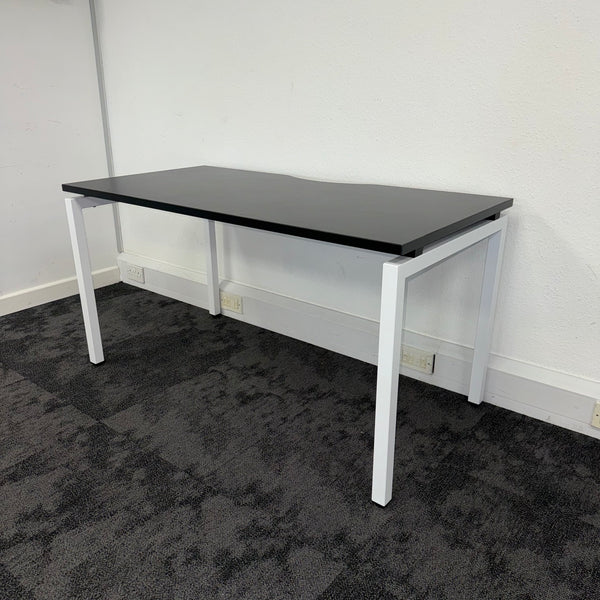 New Black Single Bench Desk - 1400x700