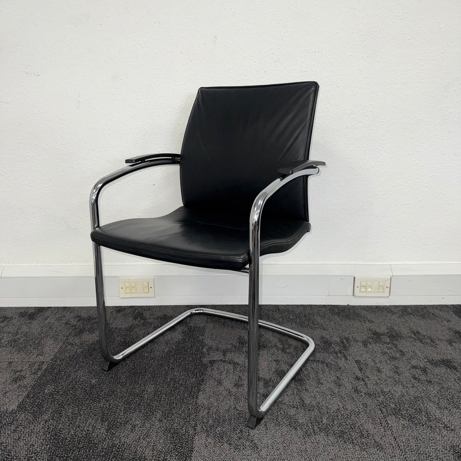 Used Sedus Black Leather Meeting Chair