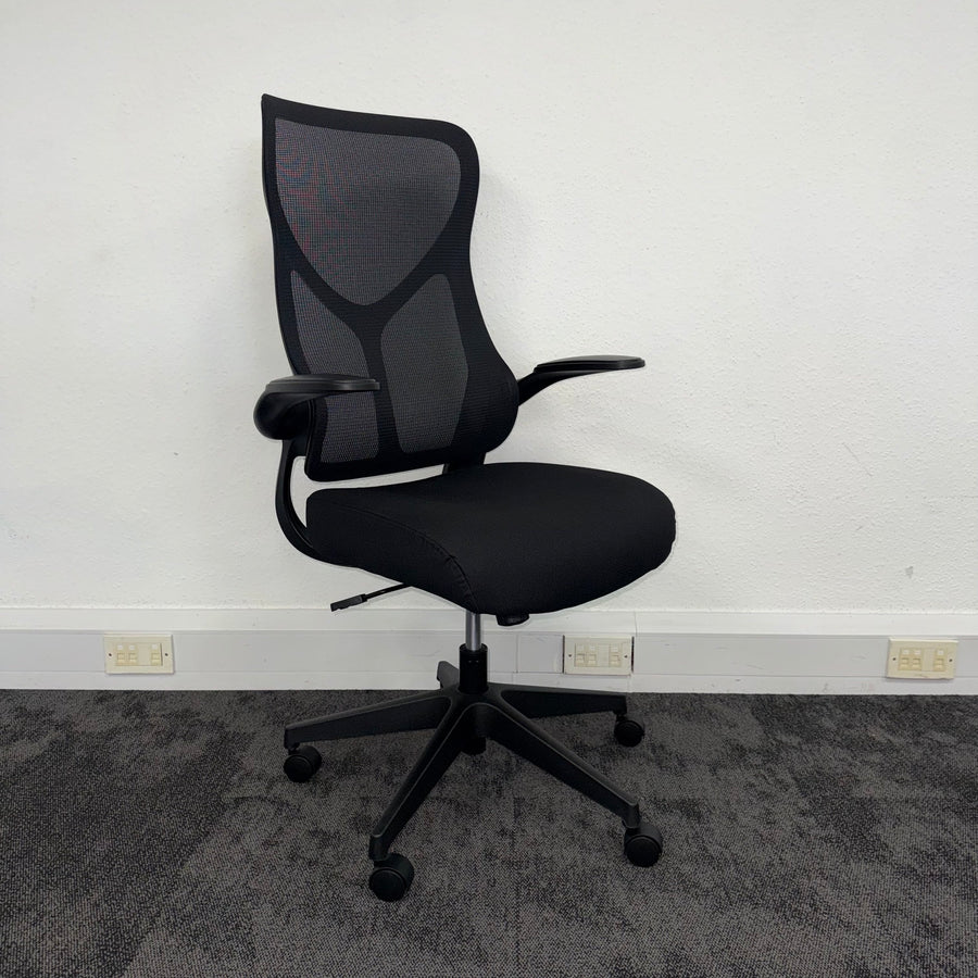 New High Back Mesh Task Chair with Folding Arms