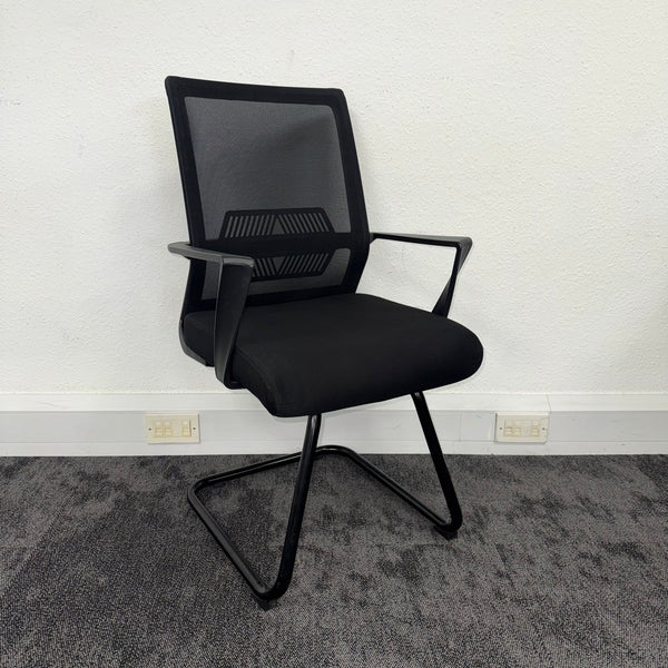 Used Black Mesh Meeting Chair with Lumbar