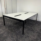 Used White Bench Desk with Cable Tray 1200x800