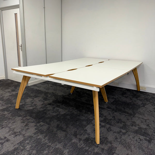 Used Fuze White Bench Desk with Cable Tray 1200x800