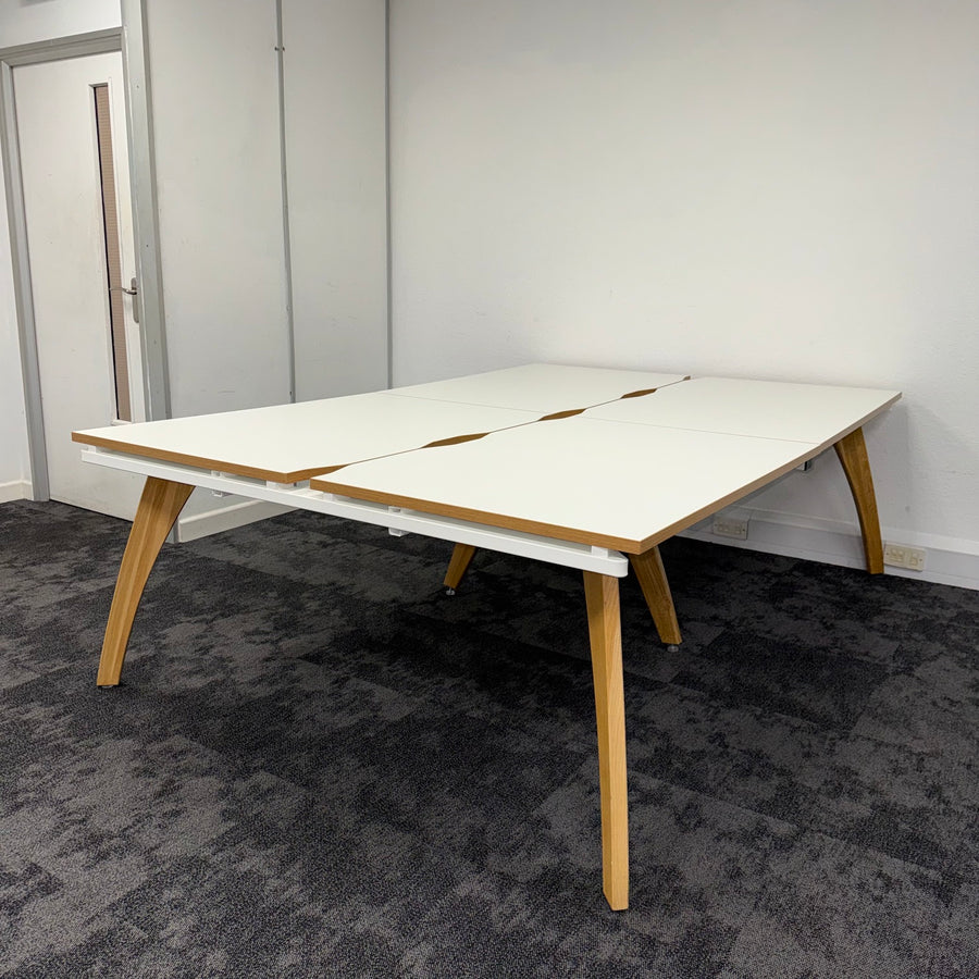 Used Fuze White Bench Desk with Cable Tray 1200x800