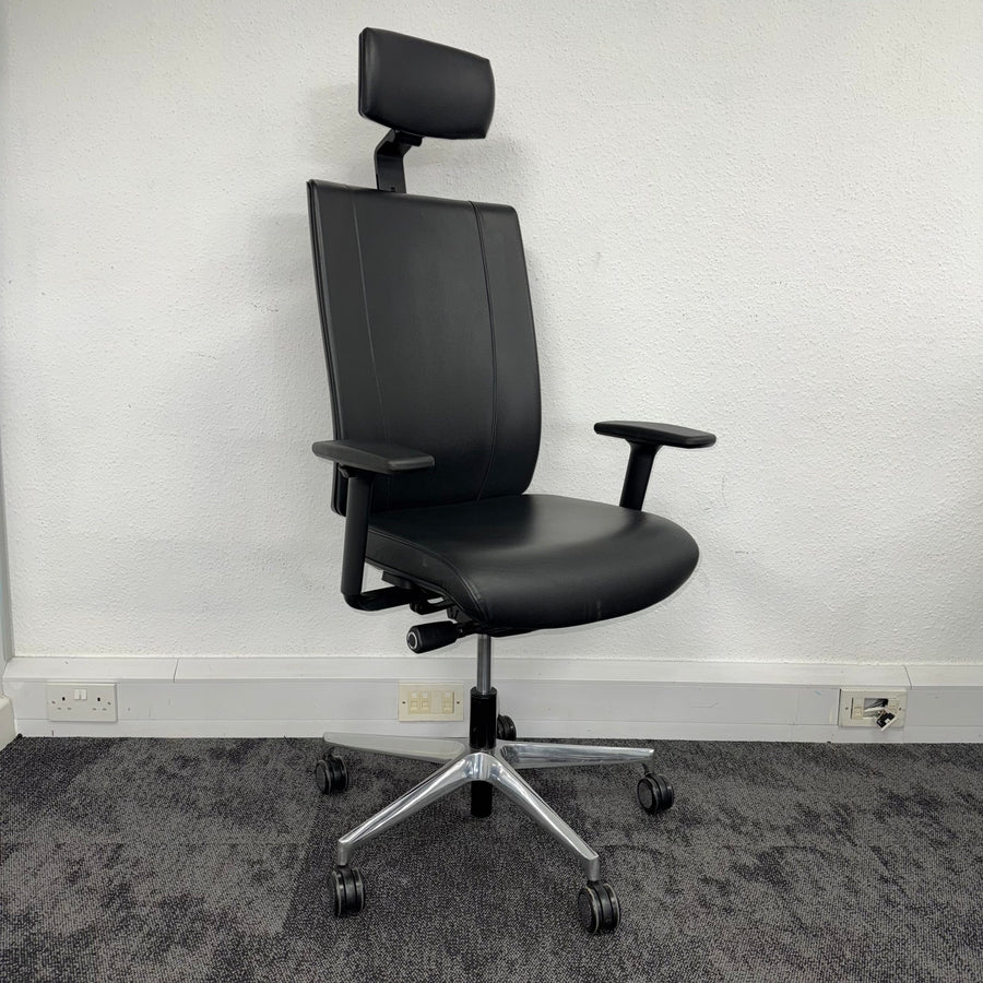Used Executive Leather Full Adjustable Chair with Headrest