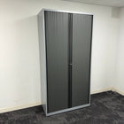 Used Tall Tambour Storage Cupboard with Key