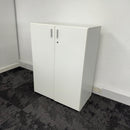 Used White Wooden Cupboard with 2 Shelves