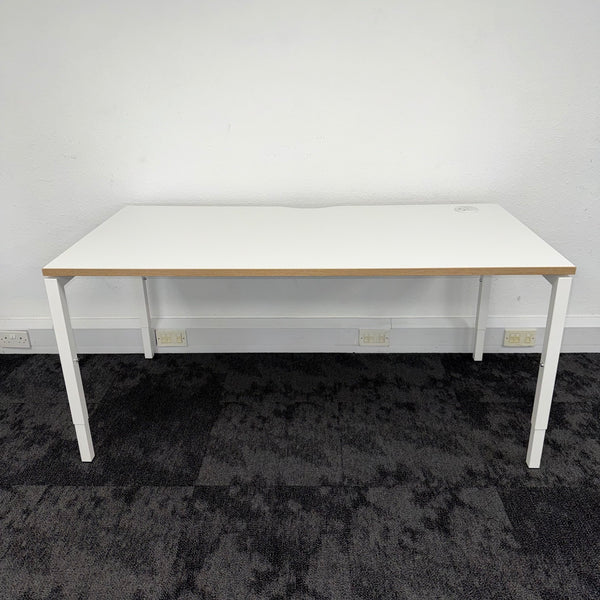 Used Narbutas Nova Single Bench Desk with Cable Tray and Desktop Power