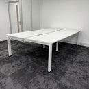 Used Senator Freeway White Bench Desk with Cable Trays
