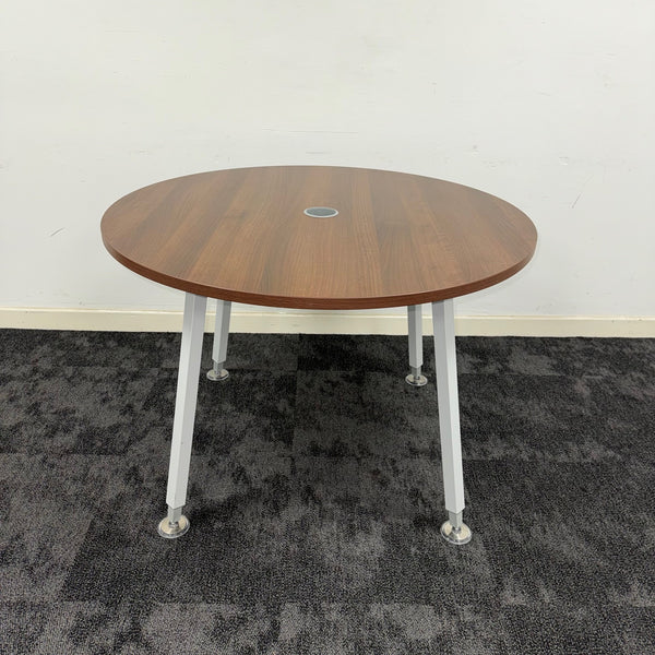 Used Senator Round Walnut Meeting Table