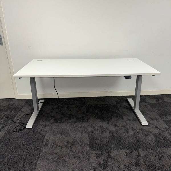 Used Dual Motor Electric Height Adjustable Desk with Memory and Desktop Power
