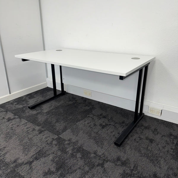 Used Cantilever Single Desk with Modesty Panel